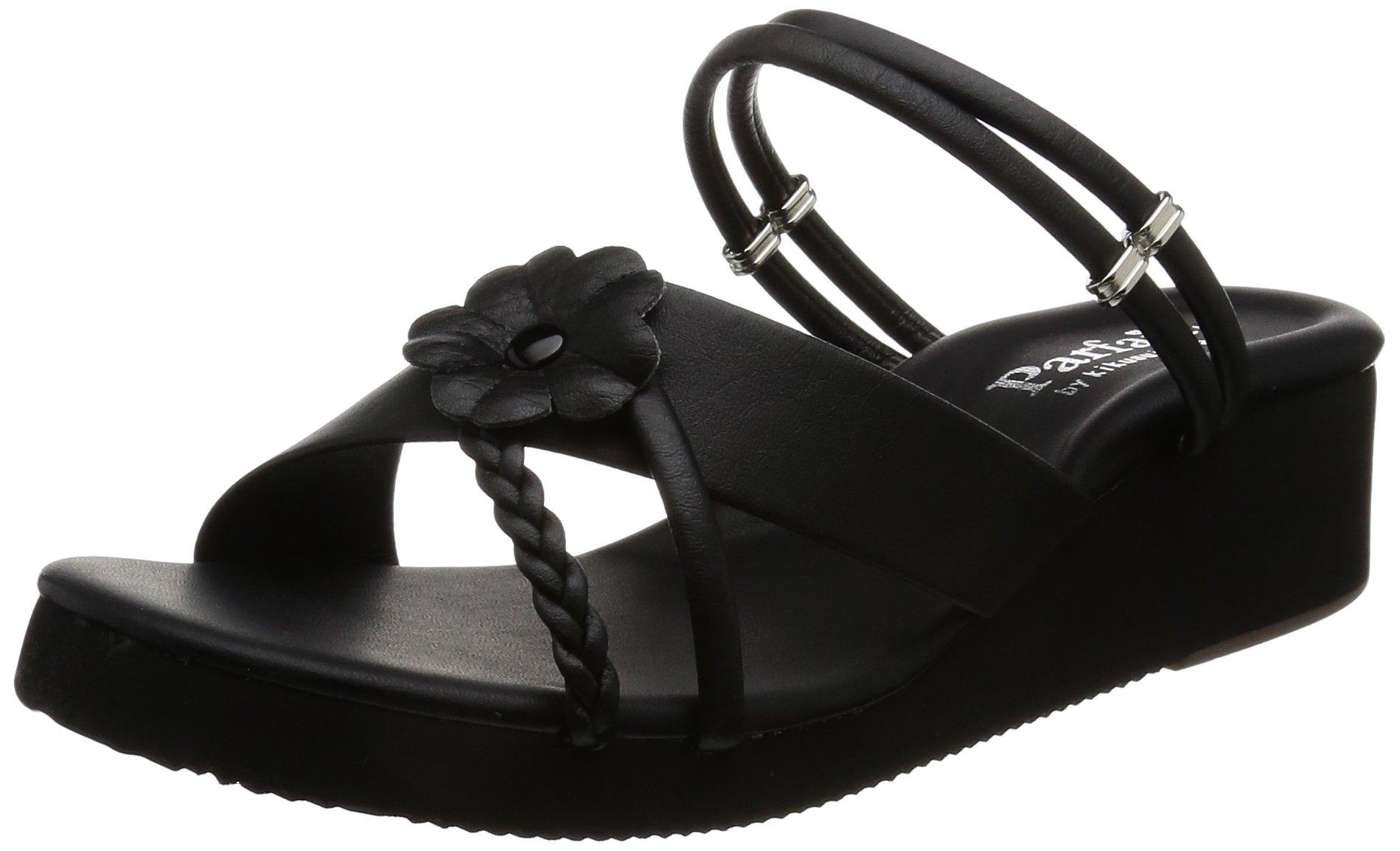 Parfait 5.5cm Wedge Heel Nurse Sandals, Office Sandals, Black, Size LL, 11233