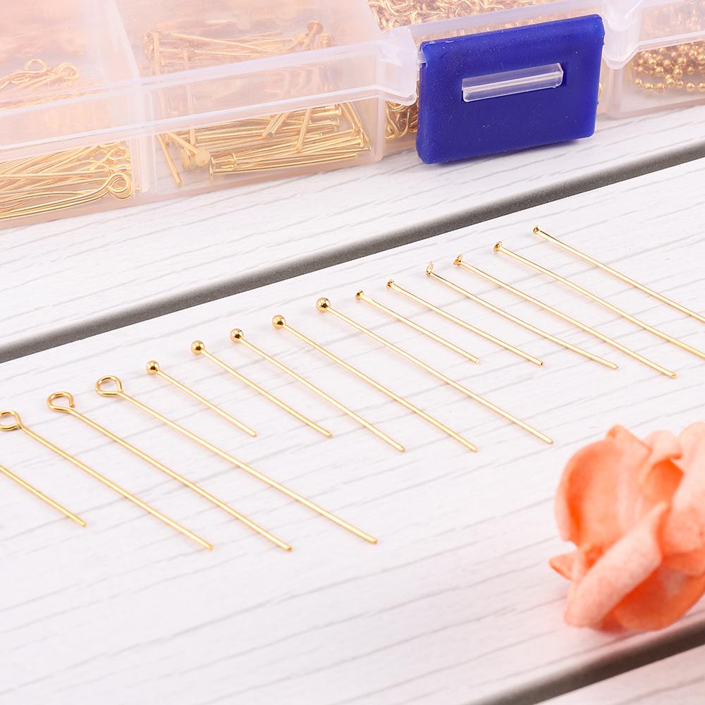 50-100pcs Stainless Steel Heads Eye Flat Head Pin Gold Silver Plated Ball Head Pins Findings For Jewelry Making  Accessories