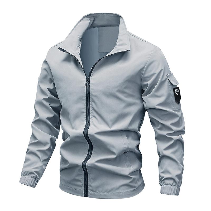 Jacket Men's Spring and Autumn New Stand-up Collar Middle-aged Men Wear Long-sleeved Jackets Versatile Casual Trendy Fashion Men's Clothing