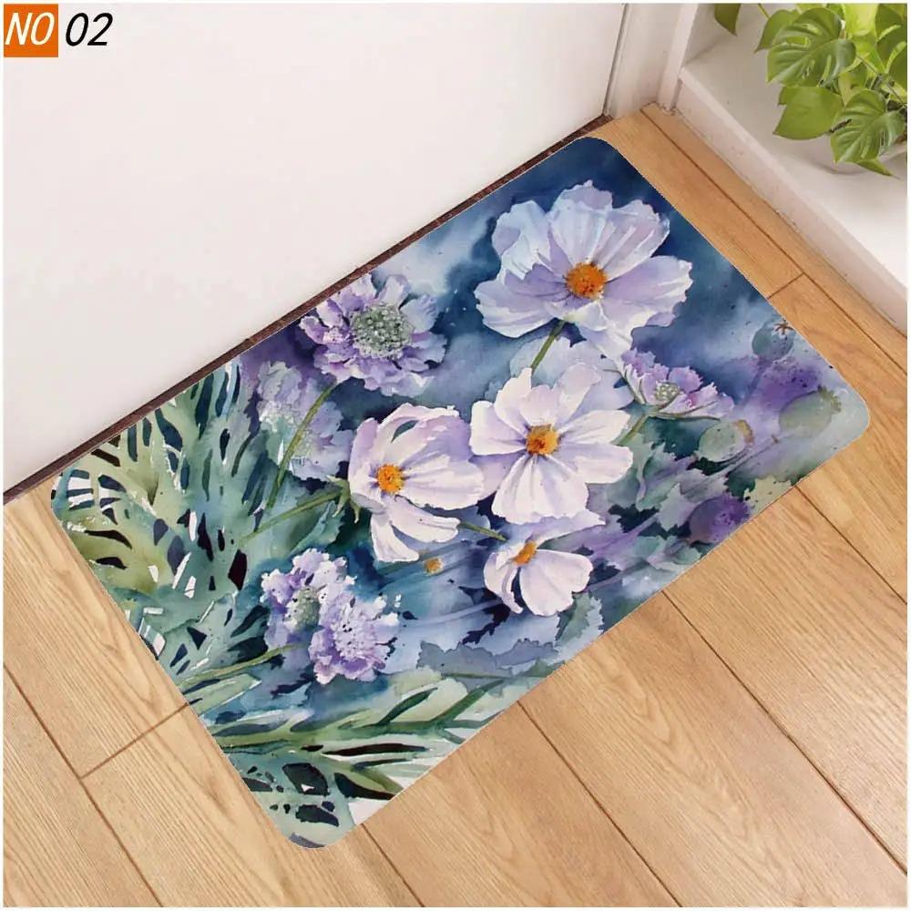 Flower Mat Pastoral 3D Door Floor Rug Anti-slip Home Hallway Bedroom Entrance Carpets Washable Bathroom Porch Decorative Doormat