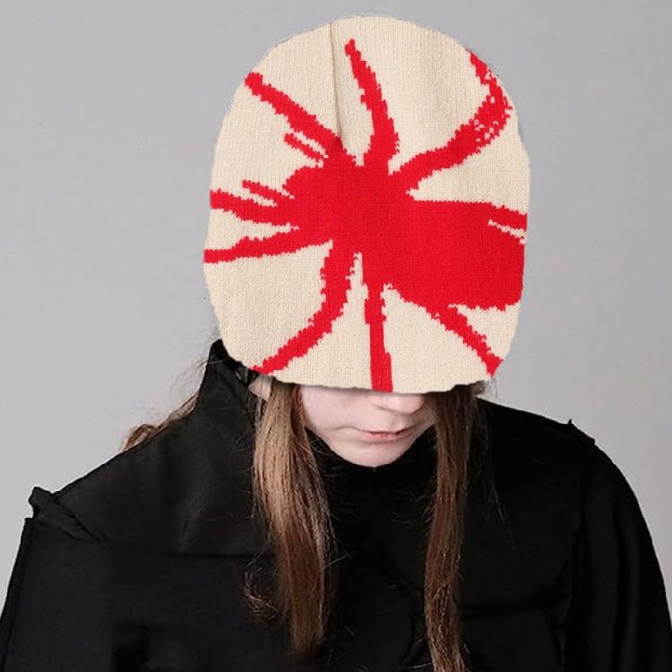Halloween Jacquard Spiders Hat Knit Windproof Hat for Adult Winter Cycling Ski
