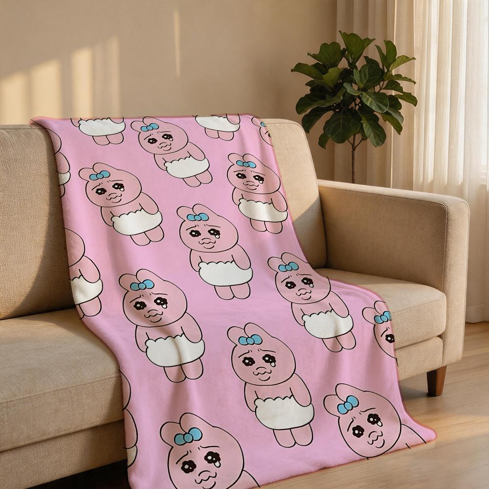 Cute O-Opanchu UsagiS Throw Short Plush Throw Blanket Soft Skin-Friendly Multi-Scene Home Office