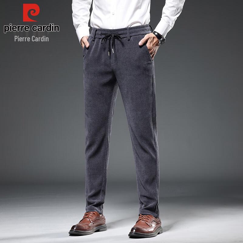 Pierre Cardin Men's Thickened Warm Corduroy Loose Straight-Leg Casual Pants