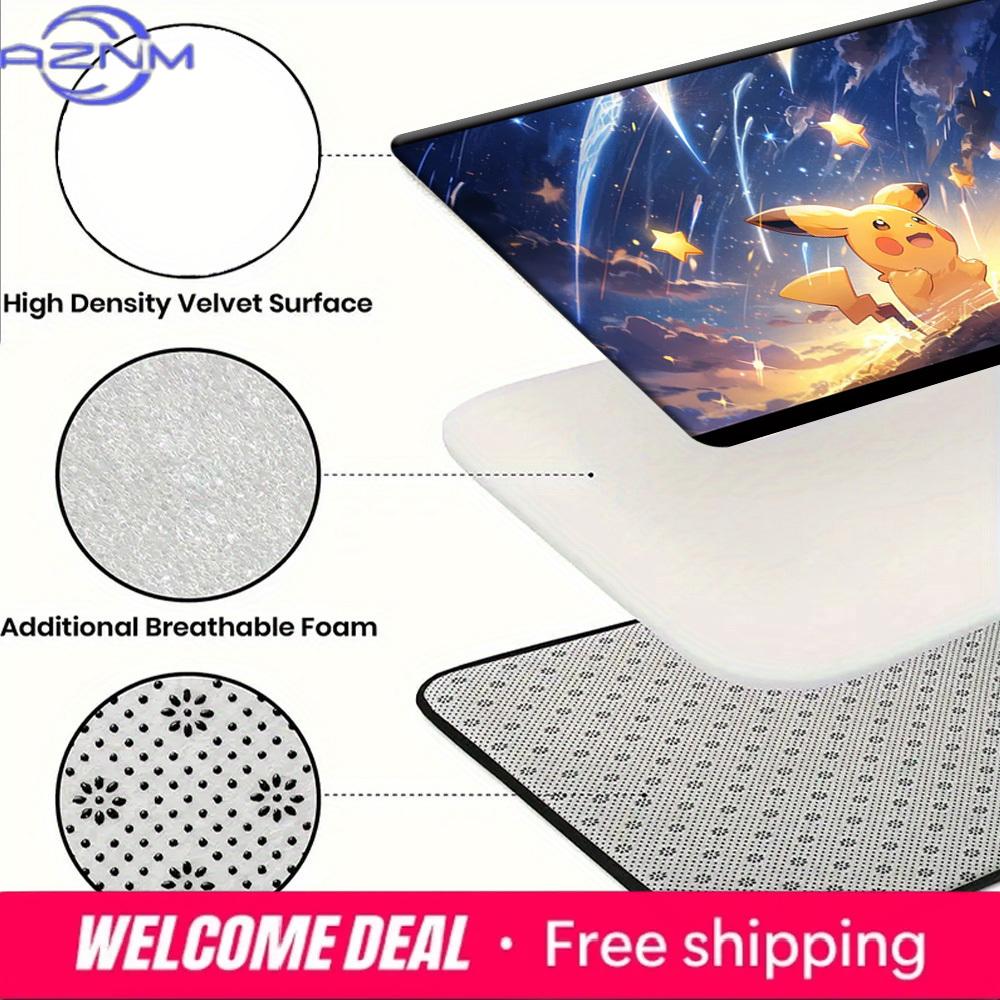 Pokemon Pikachu Starry Meteor Shower Print Non-Slip Doormat, Absorbent Floor Mat for Home Decor