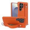 Luxury Genuine Leather Case For Samsung Galaxy S25 Ultra Phone Cases S24 S23 S22 S21 Wristband Strap Bracket Holder Back Cover