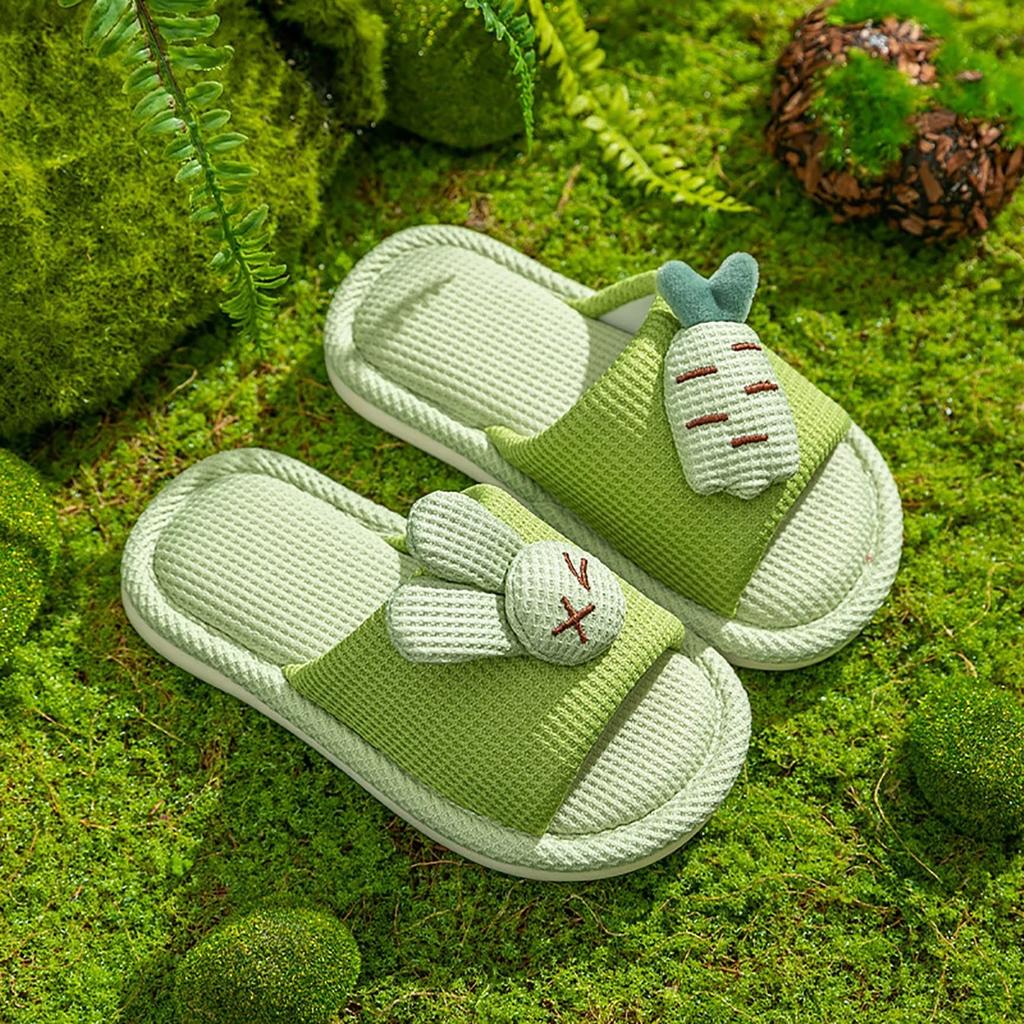 Children's Summer Home Silent Carrot Cartoon Cotton And Hemp Slippers