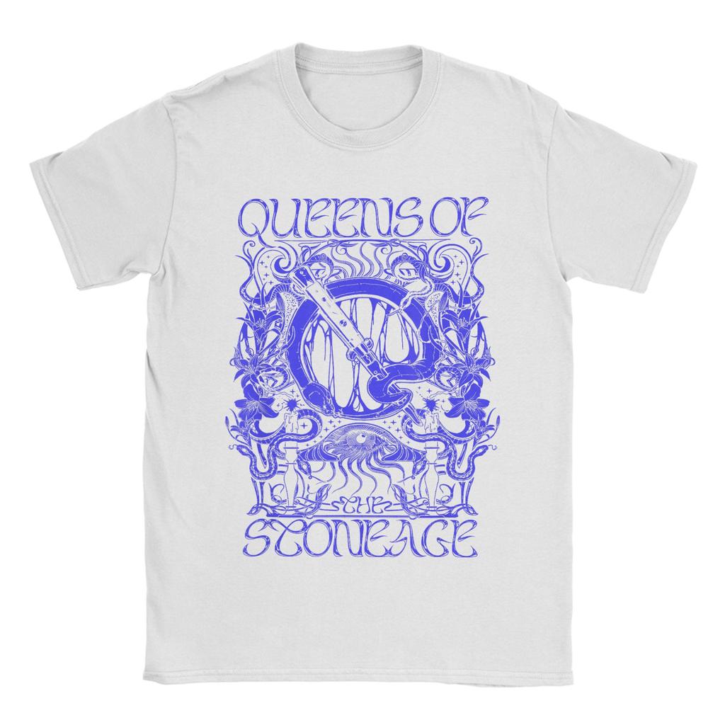 Funny Queens Of The Stone Age Illustrated T-Shirts for Men Round Neck Pure Cotton T Shirt  Short Sleeve Tees Summer Clothes