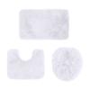 Bathroom Rug Set 3 Piece Includes Non Slip Bath Mat Contour Rug and Toilet Lid Cover Soft Shaggy Microfiber Absorbent Mat for Home Hotel Use
