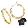 Gold-plated classic hoop earrings, silver clasp earrings, size M
