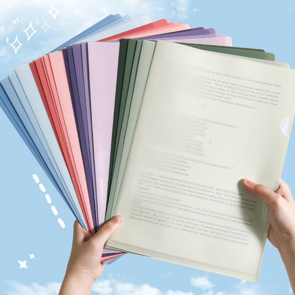 5Pcs Clear Side Cut File Covers for Ducoment Presentation Letter Size File Paper Covers Top and Side Opening File Sleeve