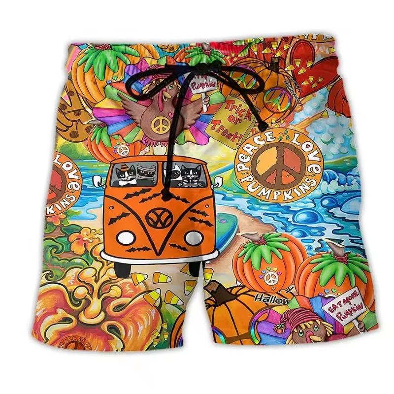Men's Beach Shorts Skull 3D Printed Summer Surfing Board Shorts Hawaii Shorts Men Women Swim Pants Masculina Briefs Boys