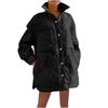 Women's Loose Casual Solid Color Medium Long Diamond Down Cotton Jacket, Bread Jacket