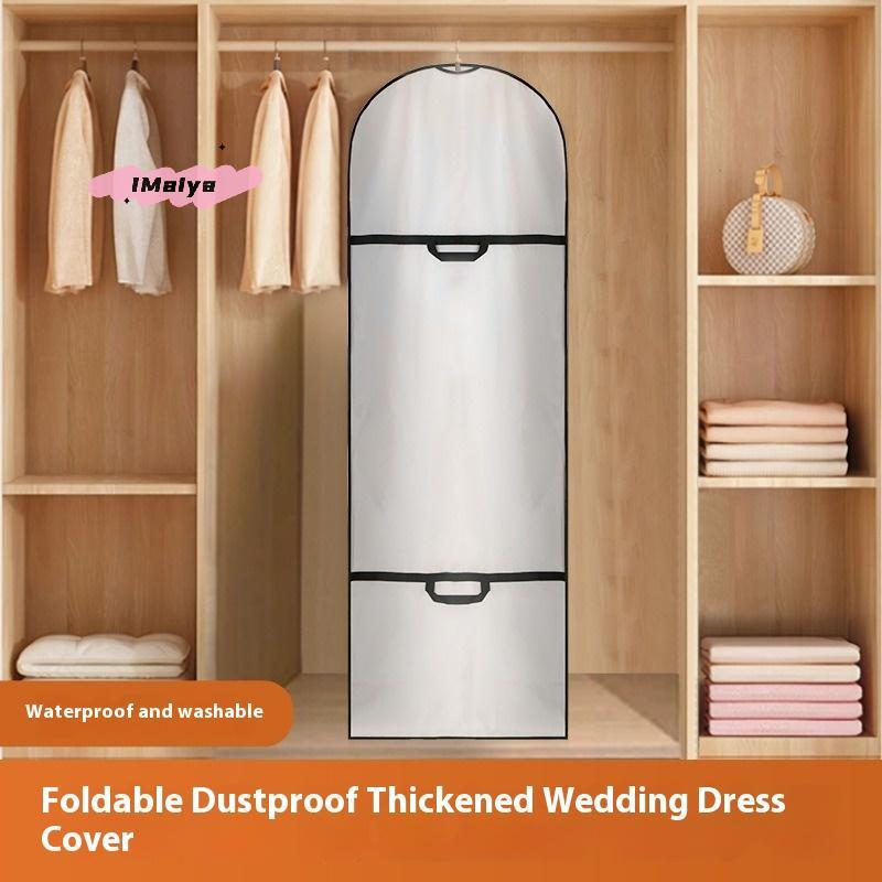 M-Clothes Hanging Dust Cover Wedding Dress Cover Suit Coat Storage Bag Transparent Fully Enclosed Clothes Cover With Zipper