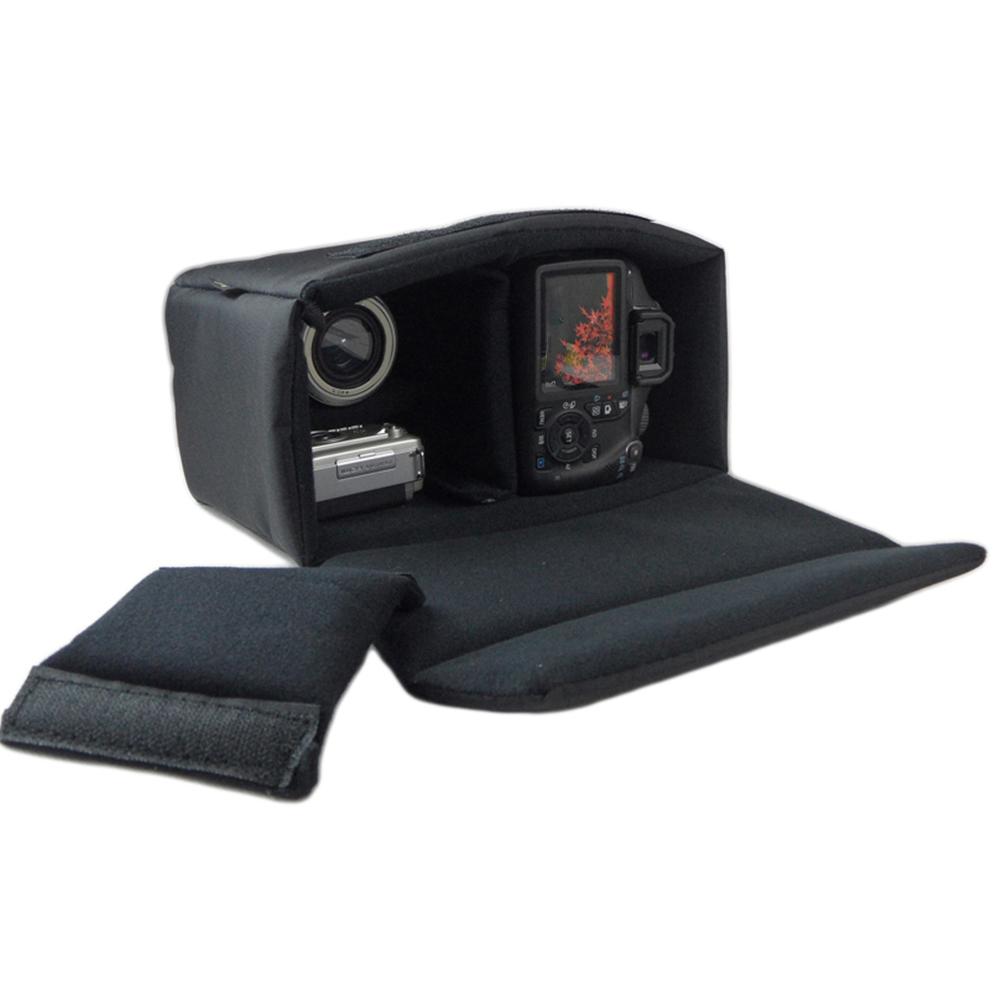 Thickened Waterproof Shockproof DSLR Camera Lens Insert Bag Padded Partition Case (Black)