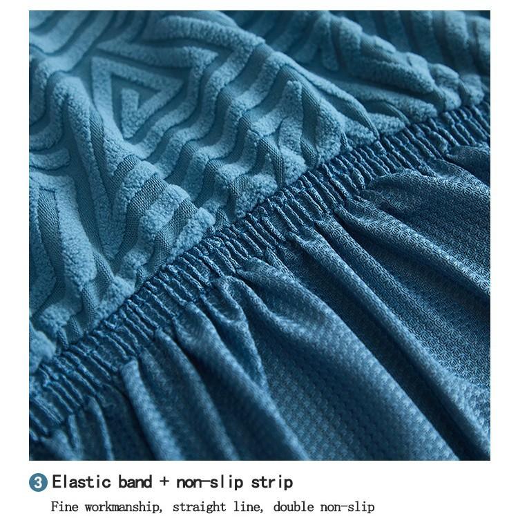 Capa de Sofá Jacquard Espessa All-Inclusive com Saia Elástica, Capa de Sofá Simples Universal para Quatro Estações Antiderrapante