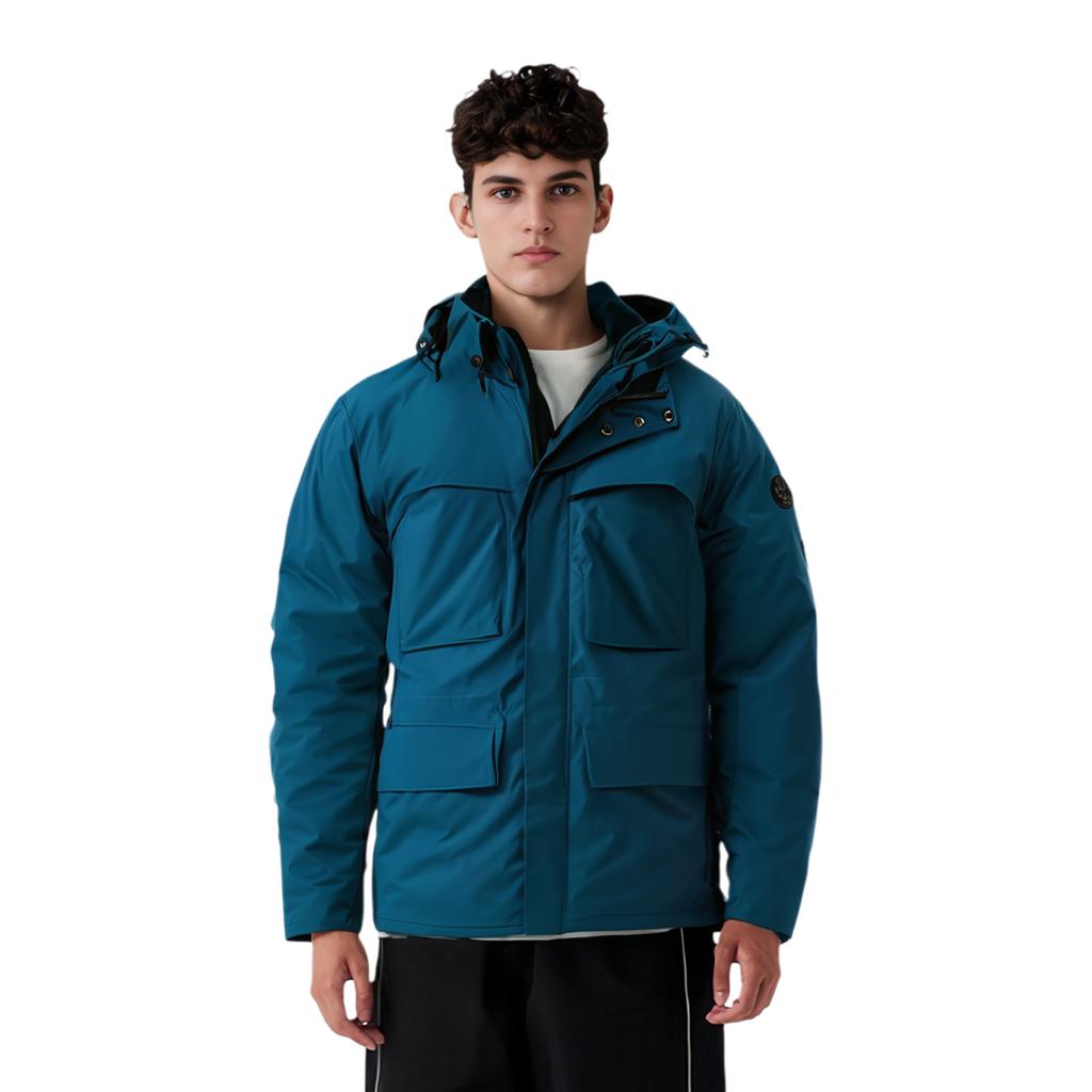 Timberland Windproof Warm Multi-Pocket Hooded Cotton Jacket Men Outerwear Medium-Blue A5TPNBZ4