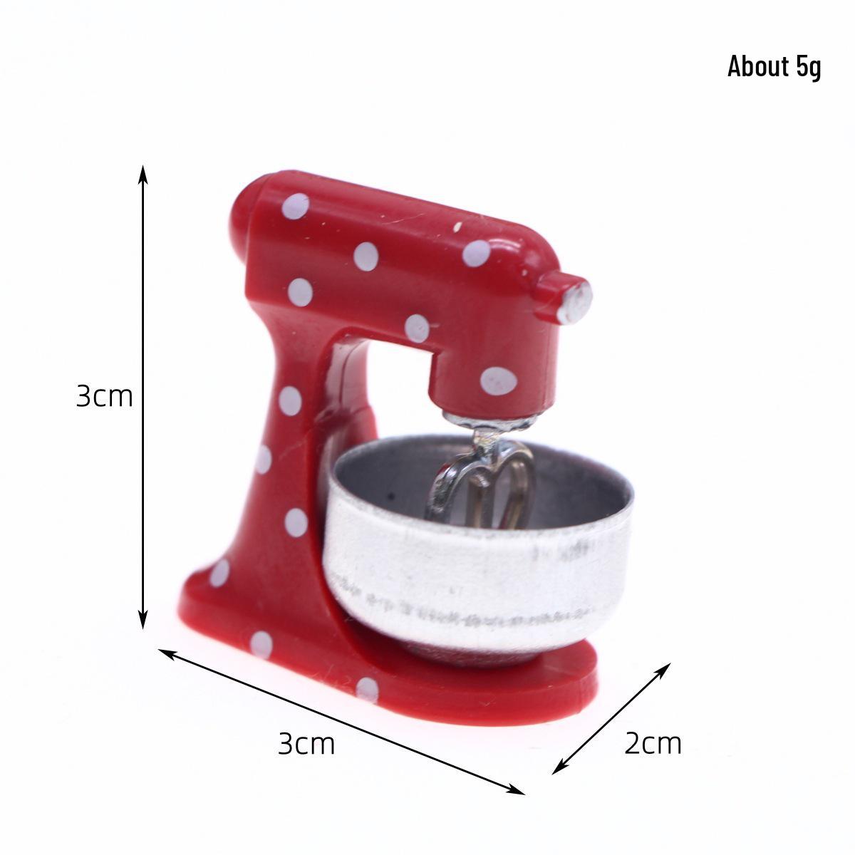 

Miniature Red Christmas Mixer for Dollhouse Kitchen Baking Scene