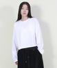 Deumakeu Oversized Semi-Crop Long Sleeve Tee White