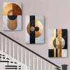 3-piece Set of Modern Minimalist Geometric Metal Decorative Paintings, Living Room Foyer Background Wall Frameless Hanging Paint