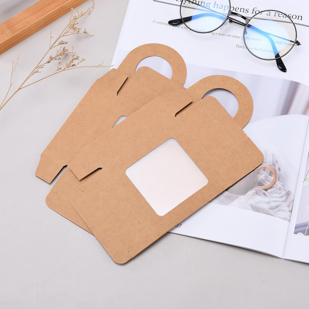 25 Pcs Wine Bottle Gift Box Kraft Paper Hanging Gift Box for Wedding Festival Chocolate