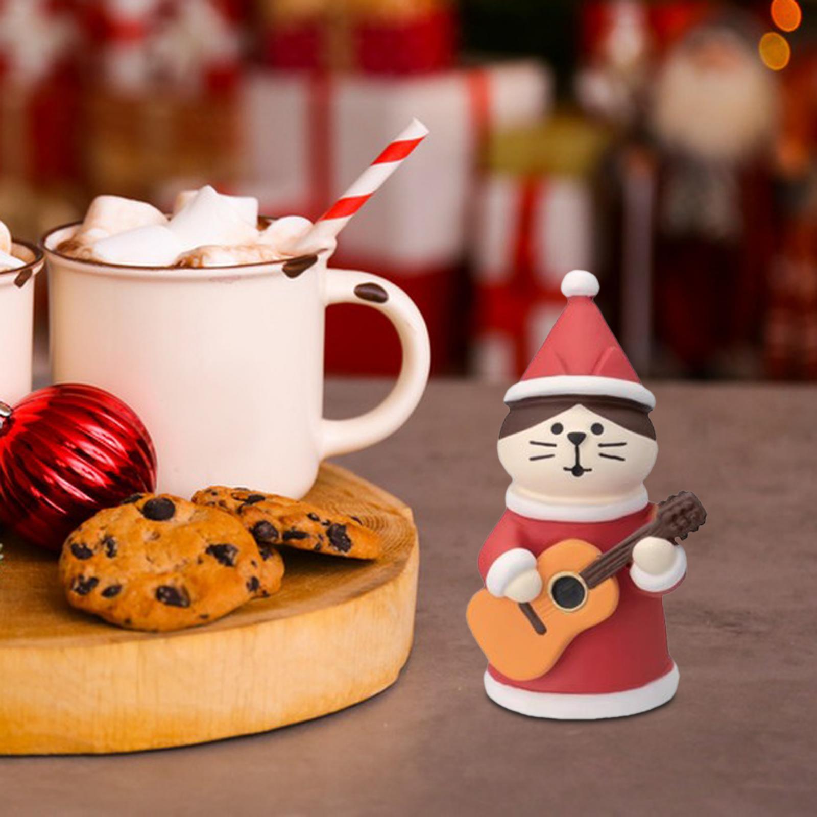 

Christmas Resin Ornaments Cat Cute Figurines for Car Interior Ornament Craft