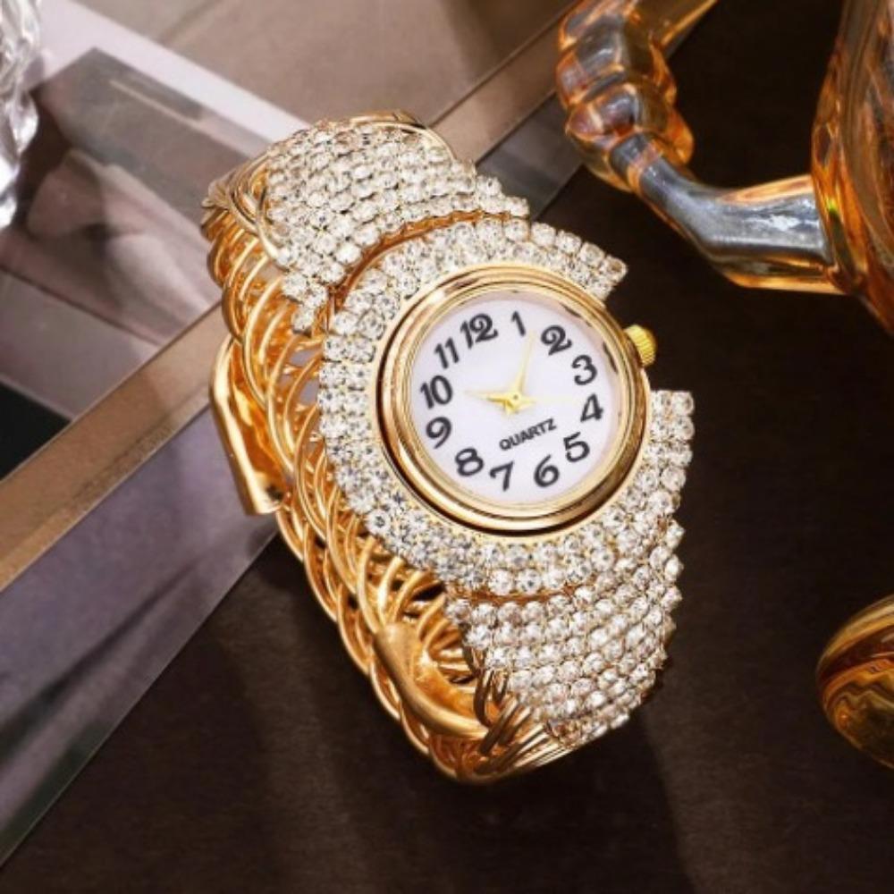 Luxury Watch Rhinestone Women's Elegant Watch Women's Quartz Watch for Girls Ladies Jewelry Set