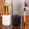 15ml Empty Nail Gel Polish Bottle with Brush Gold Cover - Small Sample Glass Container for Nail Art Glue And Refill Bottles