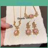 Floral Gold Plated Zirconia Necklace With Elegant Design For Womens Casual Wear