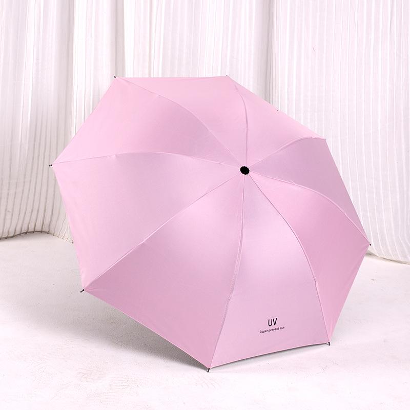 Extra Large 12-Rib Black Folding Umbrella - Heavy-Duty Three-Person Sun and Rain Protection with Custom Logo