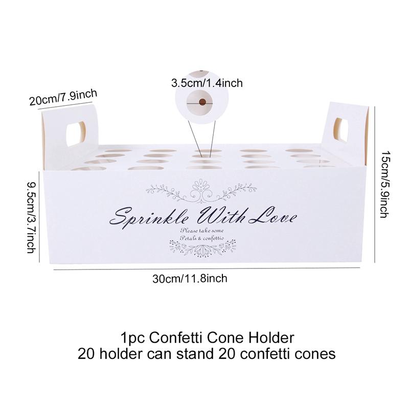 Wedding Kraft Paper Tray Confetti Cone Stand Box Tray For Wedding Decoration Flower Confetti Cones Rustic Wedding Paper Holder