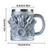 1pc V8 engine design stainless steel cups, mugs, coffee cups, decorations, ideal gifts for car enthusiasts