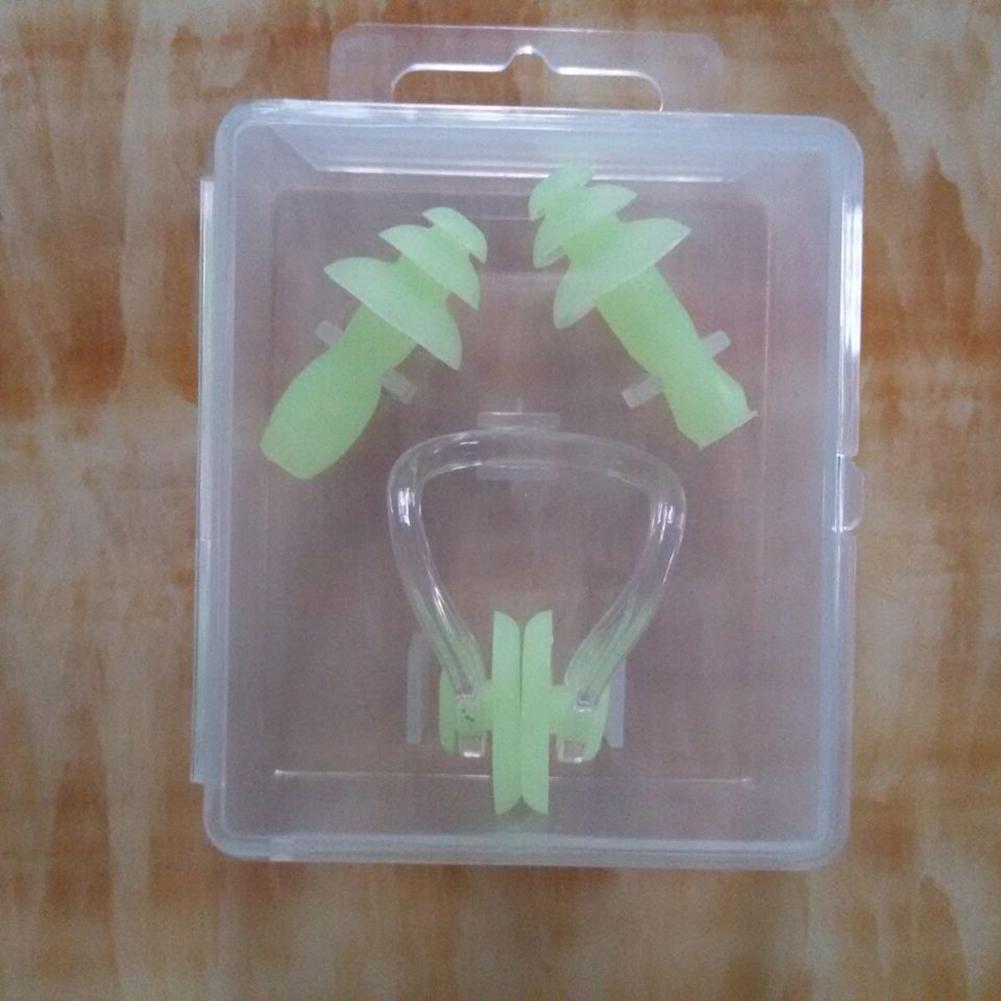 W32 Swimming Earplug Nose Clip Set Three-layer Silicone Waterproof For Surfing Diving Swimming
