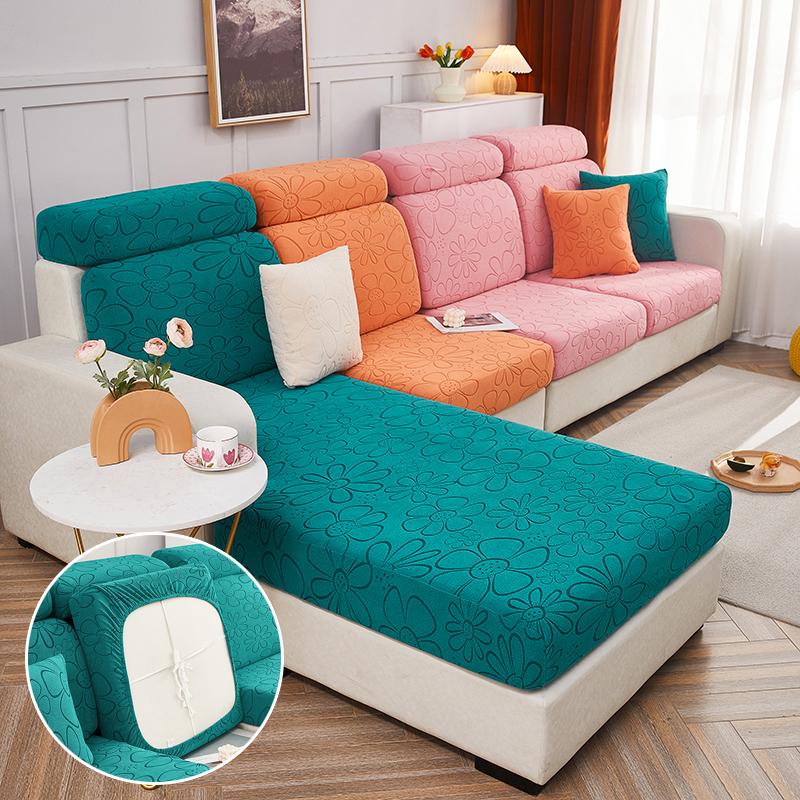 Satın alın Thicken Jacquard Sofa Seat Cushion Cover Elastic Corner