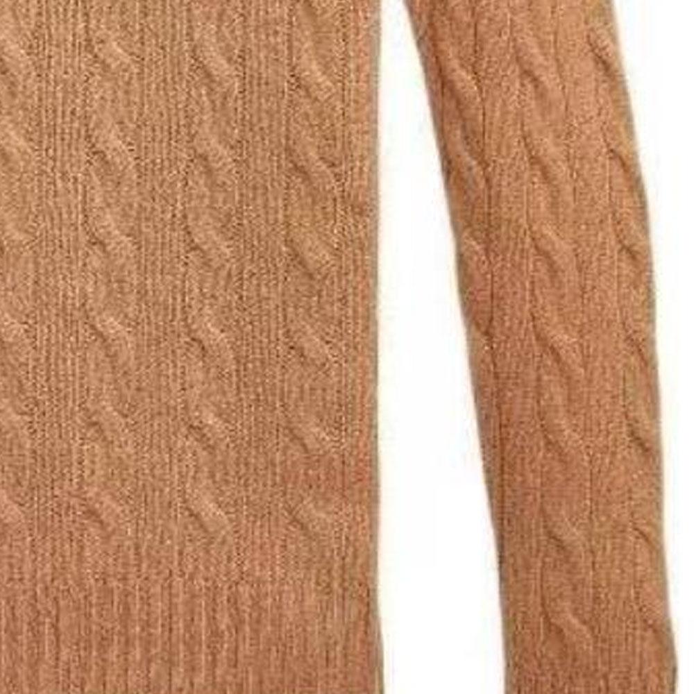 Polo Ralph Lauren SS23 Jednofarebný Pletený sveter s výšivkou malého poníka s výstrihom do V a dlhým rukávom Dámsky sveter Khaki 211570011109