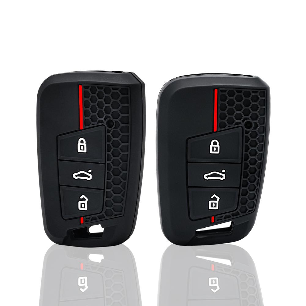 Silicone Car Key Case Cover Keychain For Vw Volkseagen Passat B8 Magotan For Skoda Superb A7 Kodiaq Holder Bag Accessories