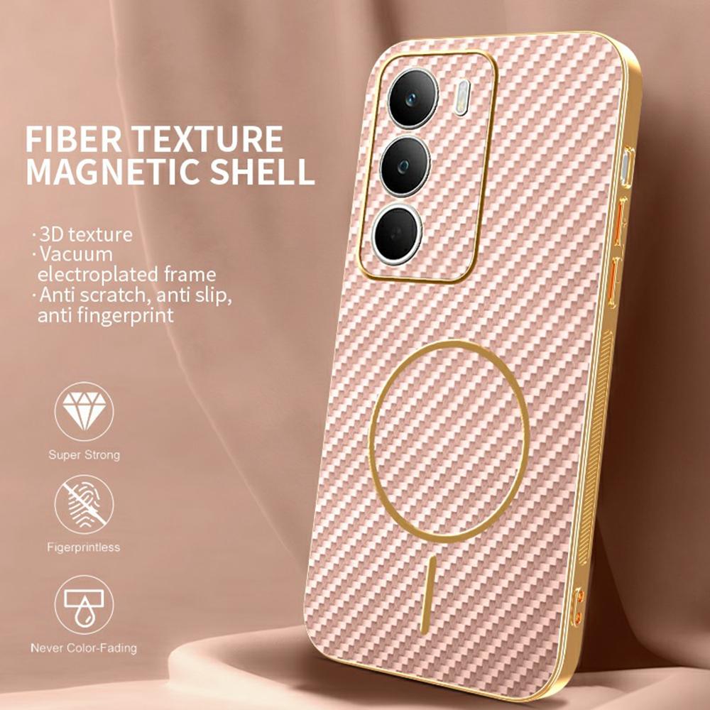 For Realme C71 4G Phone Case Carbon Fiber Textured Electroplated TPU Back Cover