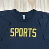 Vintage Y2K "SPORTS" Funny Parody T Shirt Black Short Sleeve Large Unisex T-Shirt