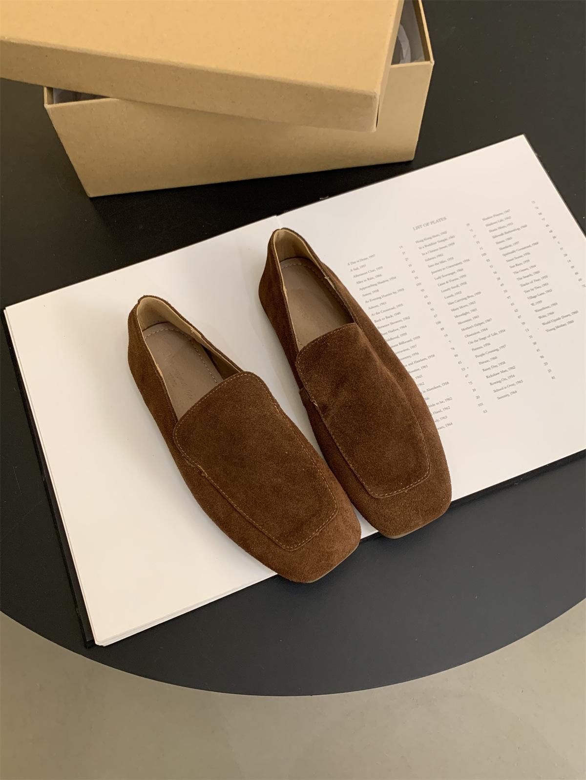 

Ретро-туфли с квадратным носком, женские, весна-осень, новые повседневные туфли на плоской подошве с одной педалью для поездок на работу 38