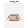 Soft leather 2024 summer new chain cloud bag, pleated soft leather women's bag, fashionable versatile shoulder and crossbody small bag