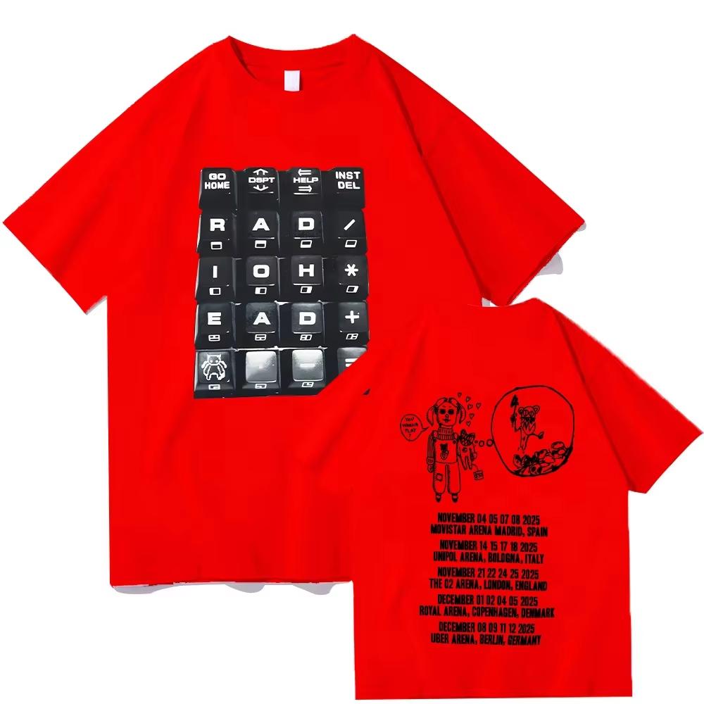 Radiohead 2026 Black Tour T-shirt Fashion Rock Band T Shirt Men Women Oversized Loose Tops Streetwear Summer Short Sleeve Tees
