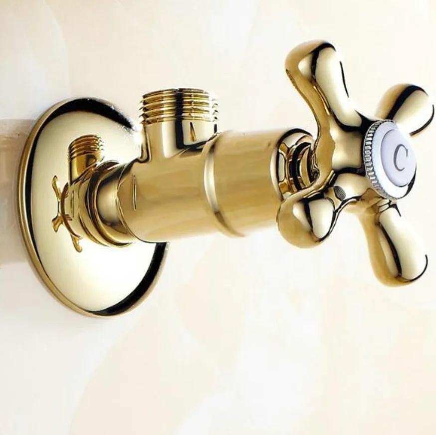 golden New 1/2"malex 1/2" male Brass Bathroom Angle Stop Valve Antique finish Filling valves bathroom part 5 color