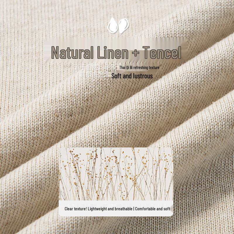 Hodo Men's Linen & Tencel Blend Short Sleeve T-Shirt