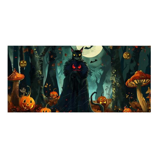 7 X 16ft Halloween Garage Door Cover Large Skeleton Graveyard Hanging Backdrop Door Banner for Halloween Yard Front Porch Wall Decoration