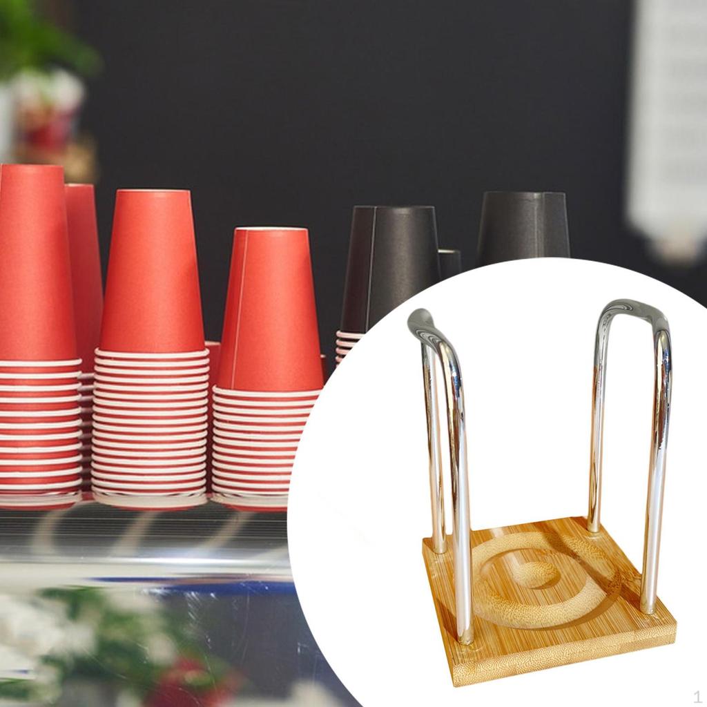 Paper Cup Holder Coffee Cups Rack Disposable Dispenser for Bar Countertop