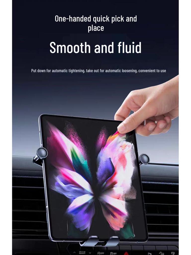 Foldable Screen Car Phone Holder - Aluminum Alloy Universal Mount for Navigation