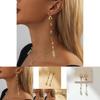 Unique Geometric Natural Stone Earrings With Colorful Chain Details Perfect For Street Style