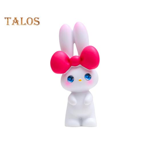 

Скульптура кролика, украшение, кавайная сцена, макет сцены из смолы, модный очаровательный кролик с бантом на голове, украшение в виде скульптуры кролика