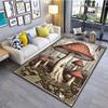 Fantasy Forest Mushroom Pattern Area Rug for Living Room Bedroom Bedside Non-Slip Floor Mat Nature-Inspired Home Decor
