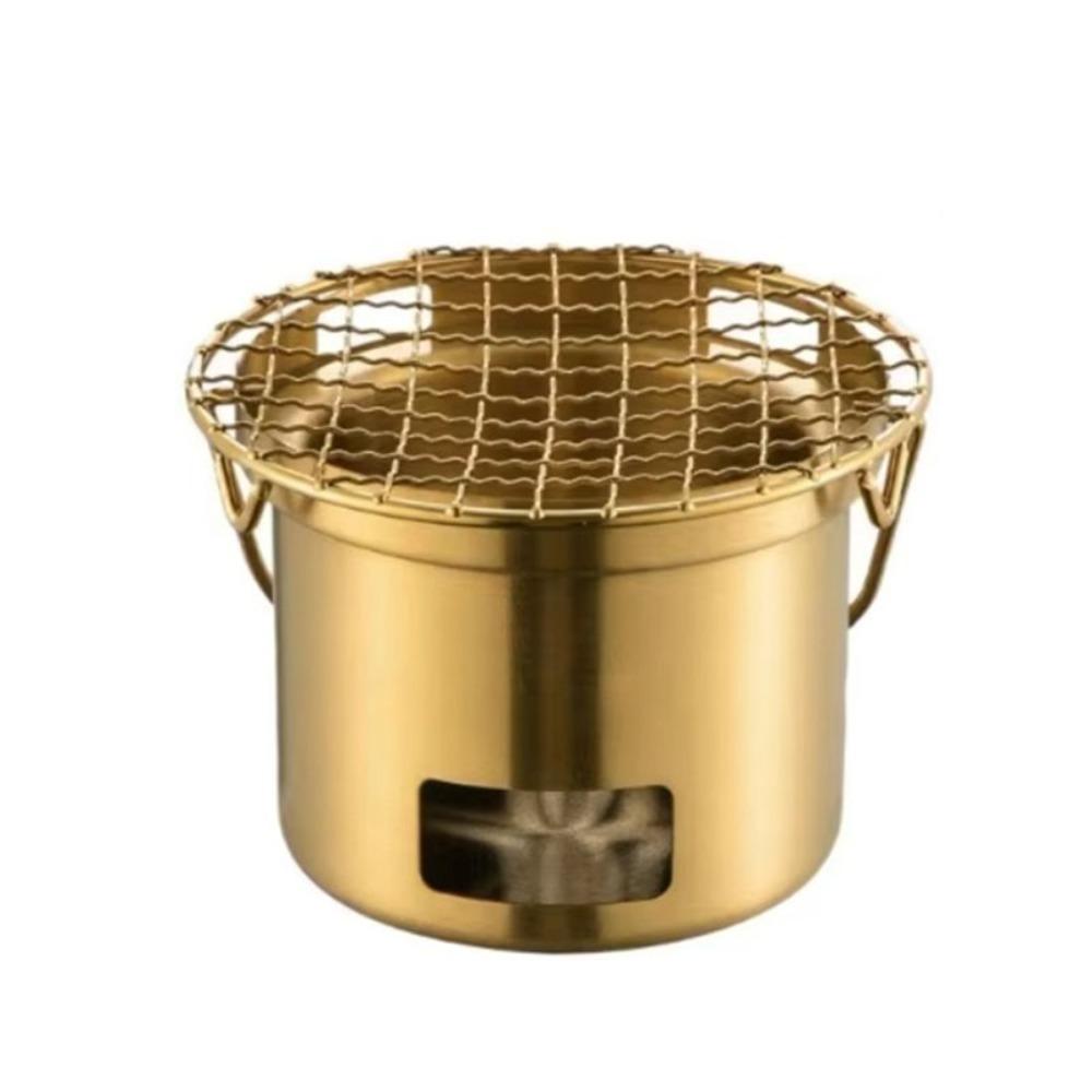 Gold/Silver Stainless Steel Camping Stove Rust-proof Grilling Stove Barbecue Stove  Picnic
