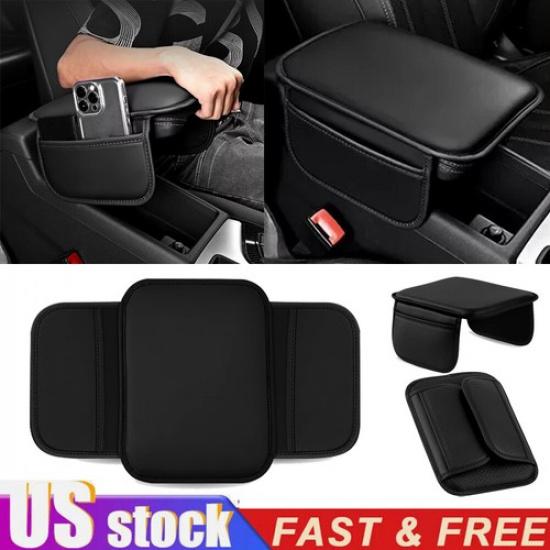Leather Seat Cushion Armrest Protector Storage Pad Fit Car Interior Accessories
